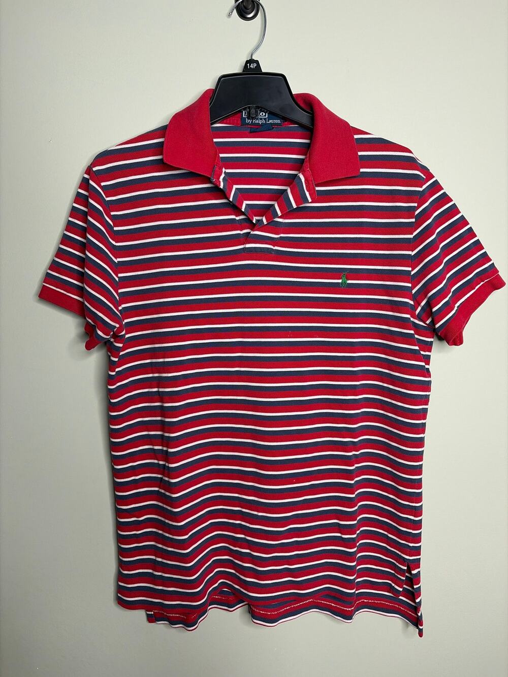 Polo Ralph Lauren Red White Blue Striped Polo Large